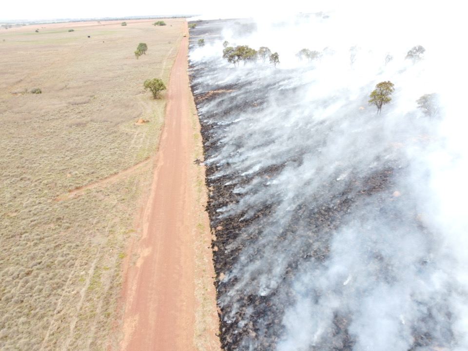 Effective firebreak stopping wildfire spread